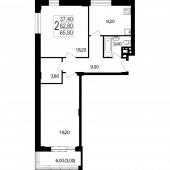 2-комнатная квартира 69.23 м²