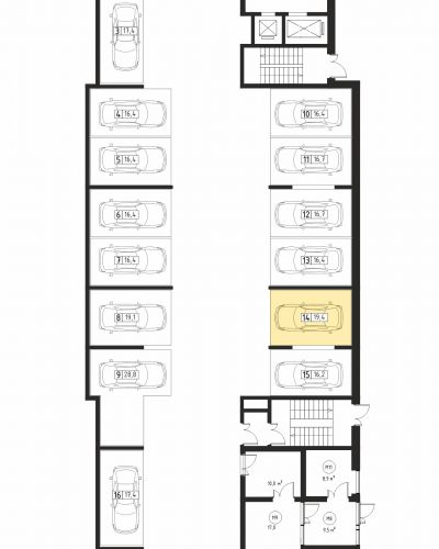 Машиноместа, 19.4 м²