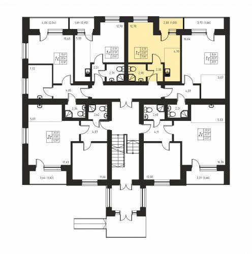1-комнатная, квартира, 22.6 м²