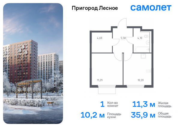 1 комната до 35.86