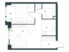 2-комнатная квартира 40,5 м²