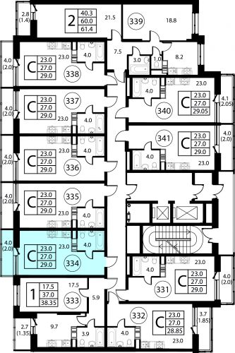 Студия, 29 м²