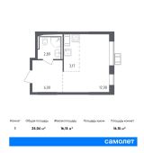 1-комнатная квартира 25,04 м²