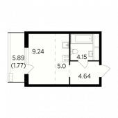 1-комнатная квартира 24,8 м²