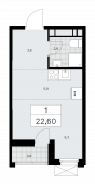 1-комнатная квартира 22,6 м²