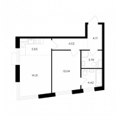 2-комнатная квартира 49,78 м²