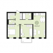 2-комнатная квартира 63,4 м²