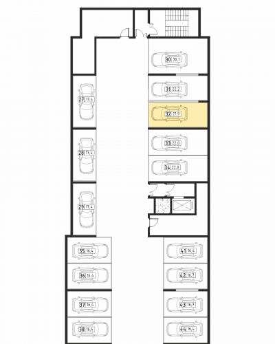 Машиноместа, 21.9 м²