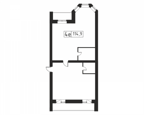 3-комнатная, 114.9 м²