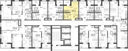 1-комнатная квартира 26,6 м²