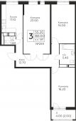 3-комнатная квартира 88 м²
