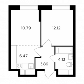 2-комнатная квартира 37,37 м²