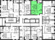 1-комнатная квартира 37 м²