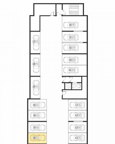 Машиноместа, 16.4 м²