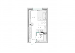 1-комнатная квартира 27,8 м²