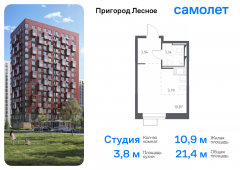 1-комнатная квартира 21,4 м²