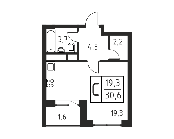 1 комната до 29.7
