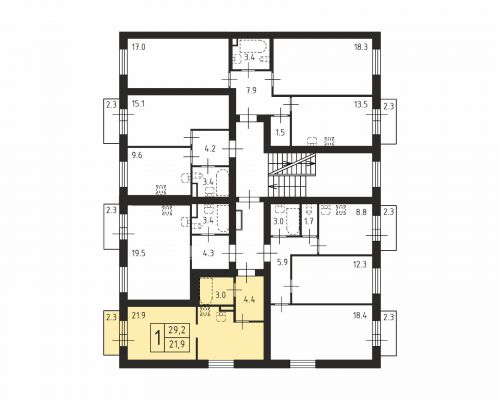 Студия, 29.2 м²