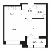 2-комнатная квартира 36,67 м²