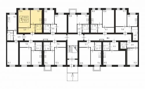1-комнатная, квартира, 33 м²