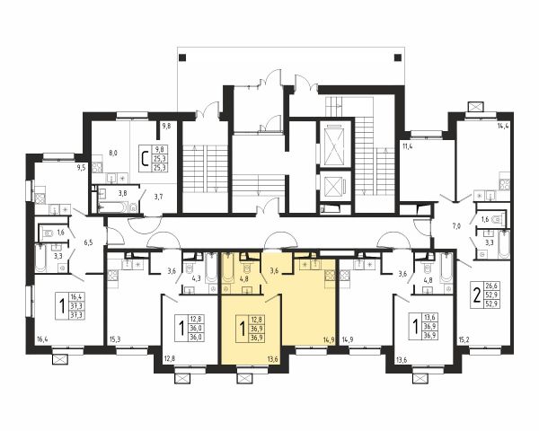 1 комната до 36.9