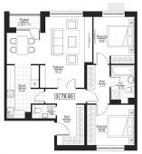 3-комнатная квартира 78,8 м²