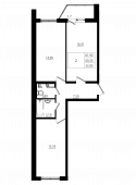 2-комнатная квартира 60,5 м²