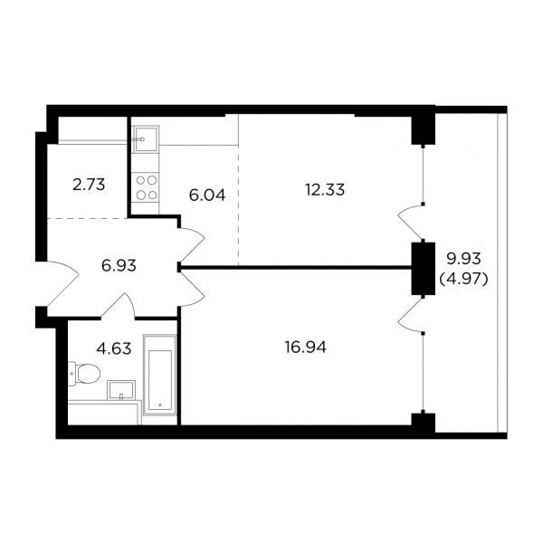 2 комнаты до 54.57