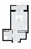 1-комнатная квартира 22,7 м²