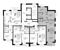 3-комнатная квартира 67,04 м²