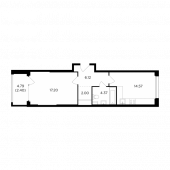 1-комнатная квартира 46,64 м²