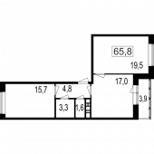 3-комнатная квартира 61,9 м²