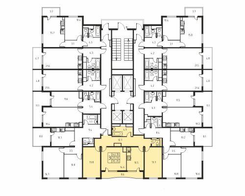 3-комнатная, квартира, 71.7 м²