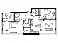 4-комнатная квартира 104,8 м²