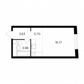 1-комнатная квартира 29,46 м²