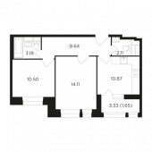 2-комнатная квартира 50,98 м²