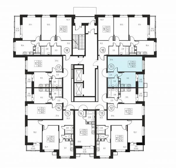 1 комната до 38.5