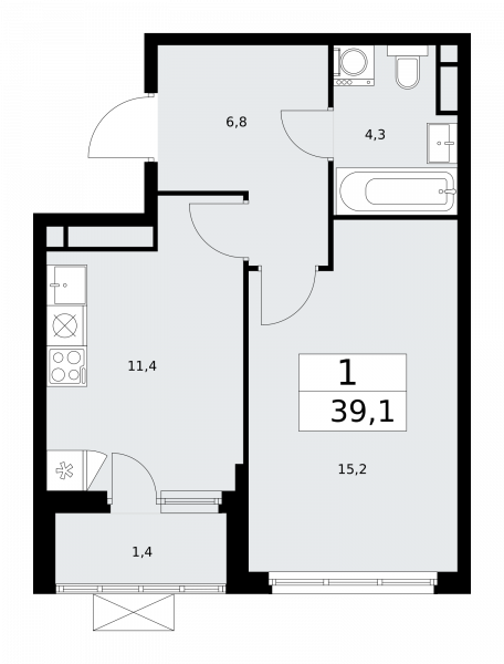1 комната до 39.1