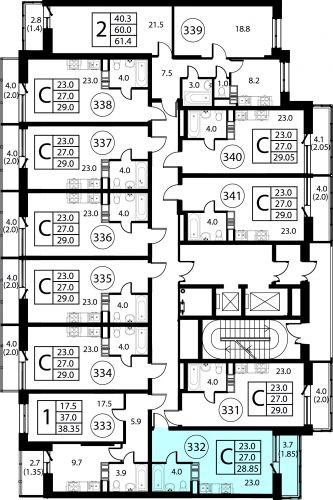 Студия, 28.85 м²