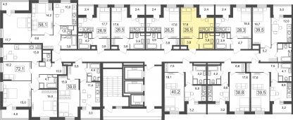 1-комнатная квартира 26,5 м²