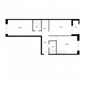 2-комнатная квартира 79 м²