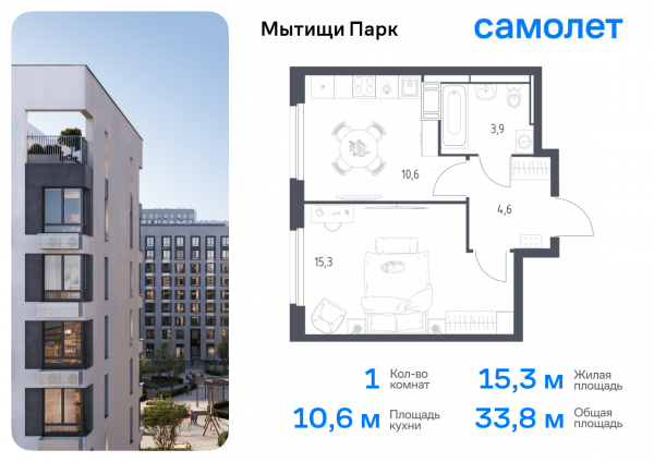 1 комната до 33.8