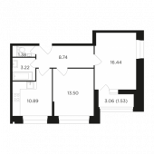2-комнатная квартира 55,7 м²