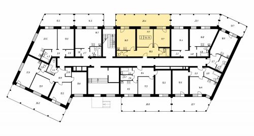 2-комнатная, квартира, 56.1 м²