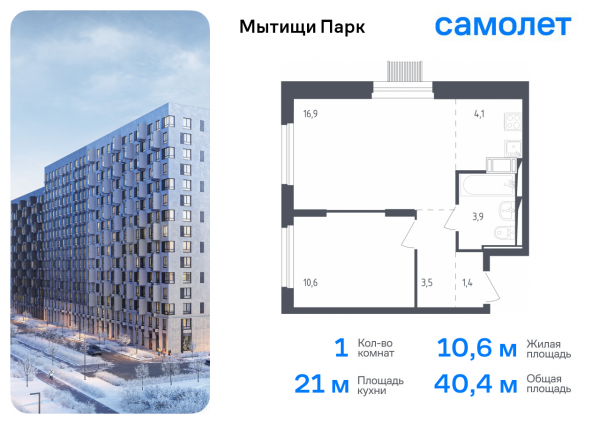 1 комната до 40.4