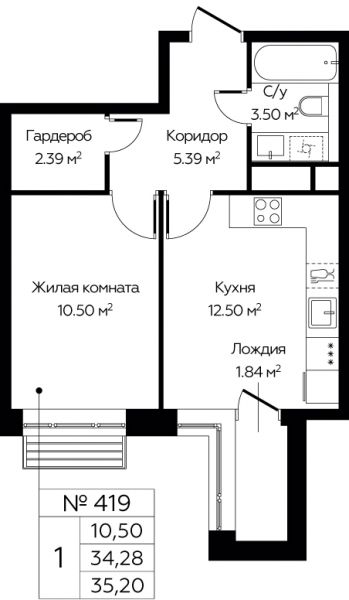 1 комната до 35.2