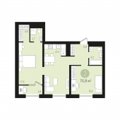 2-комнатная квартира 73,7 м²