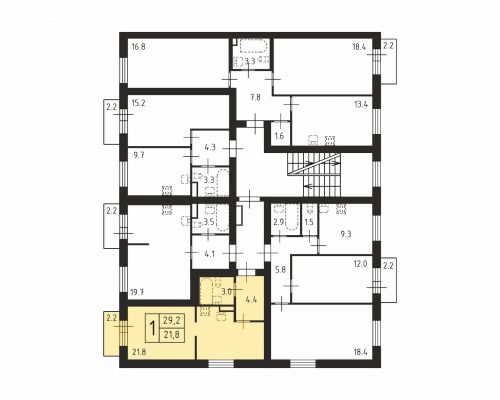 Студия, 29.2 м²