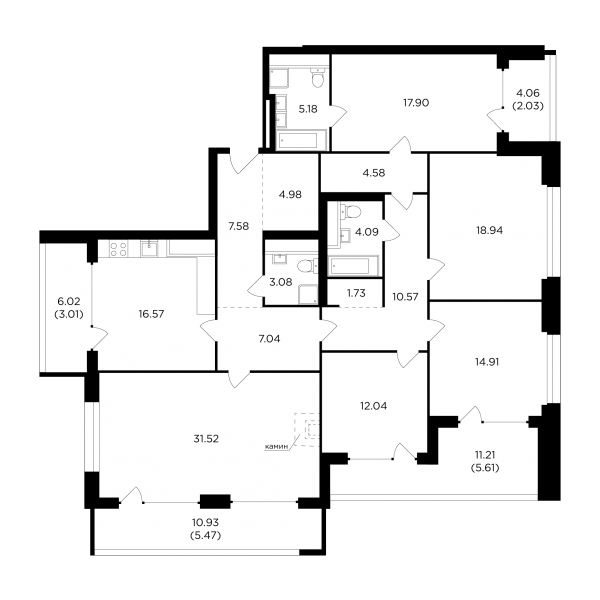 5 комнат до 176.83