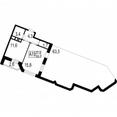 2-комнатная квартира 102 м²